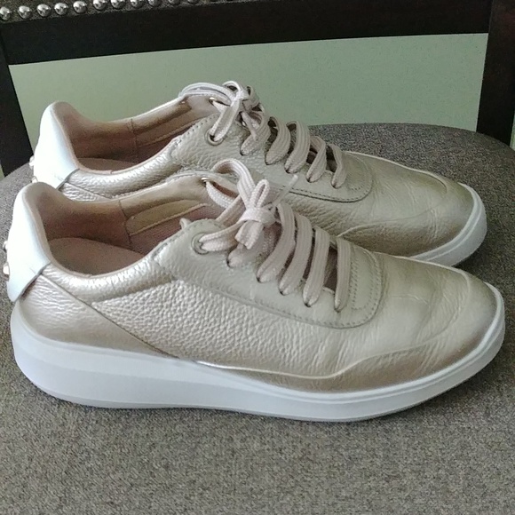 "GEOX" LEATHER SHOES, Size 38, Light gold color - Picture 5 of 12